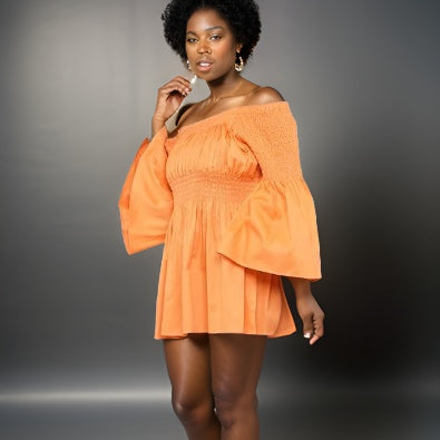 Solid Color Peplum Sleeve Ankara Blouse - Premium African Apparel from MAGOS - Just $25! Shop this and more African Apparel now 