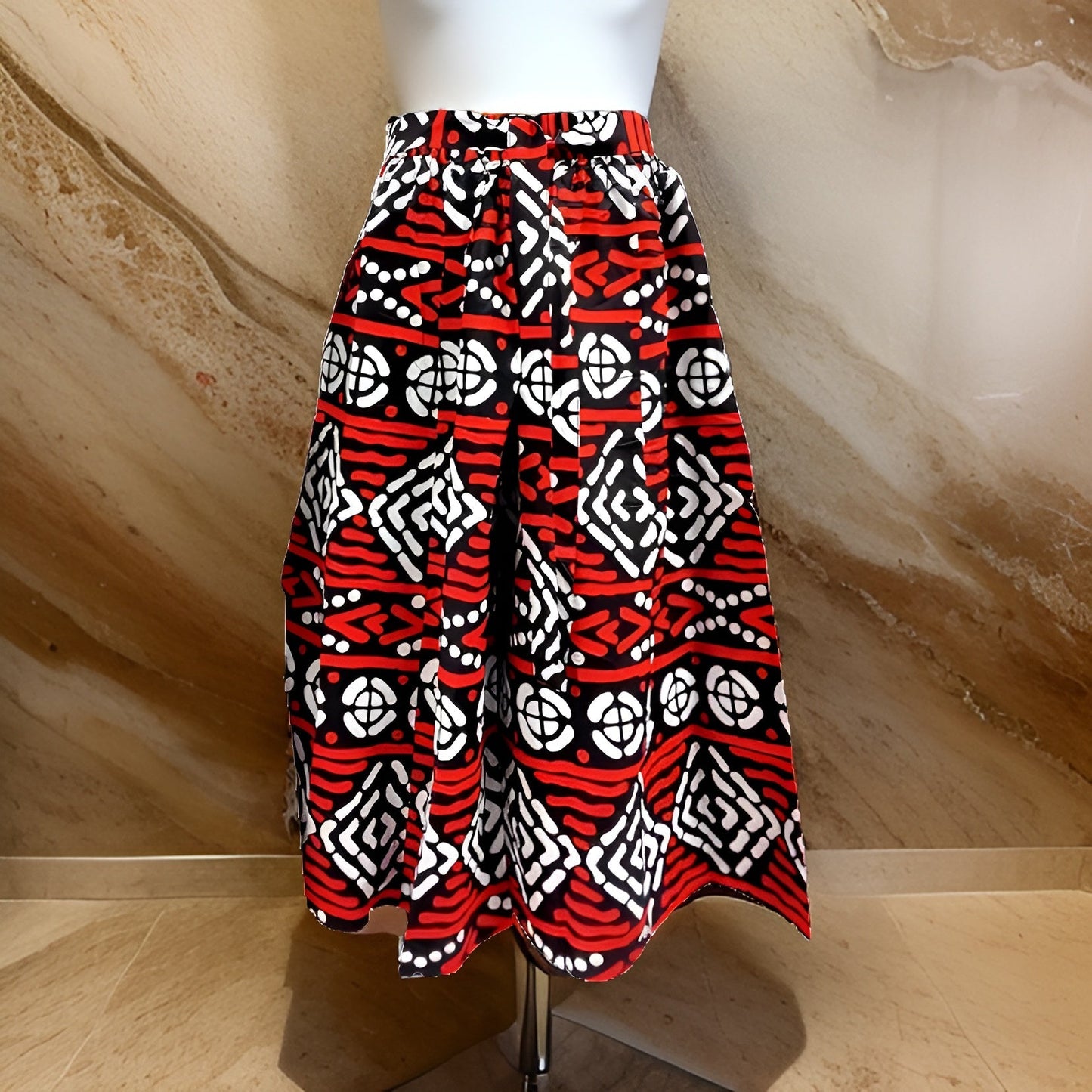 African Print Red/Black/White Palazzo Pants - Premium African Apparel from MAGOS - Just $54! Shop this and more African Apparel now 