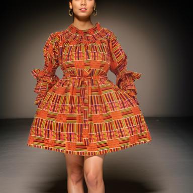 Ankara African Print Off Shoulder Dress - Premium African Apparel from MAGOS - Just $45! Shop this and more African Apparel now 