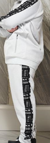 Black African Mud Print Jogger Track Suit (XL)