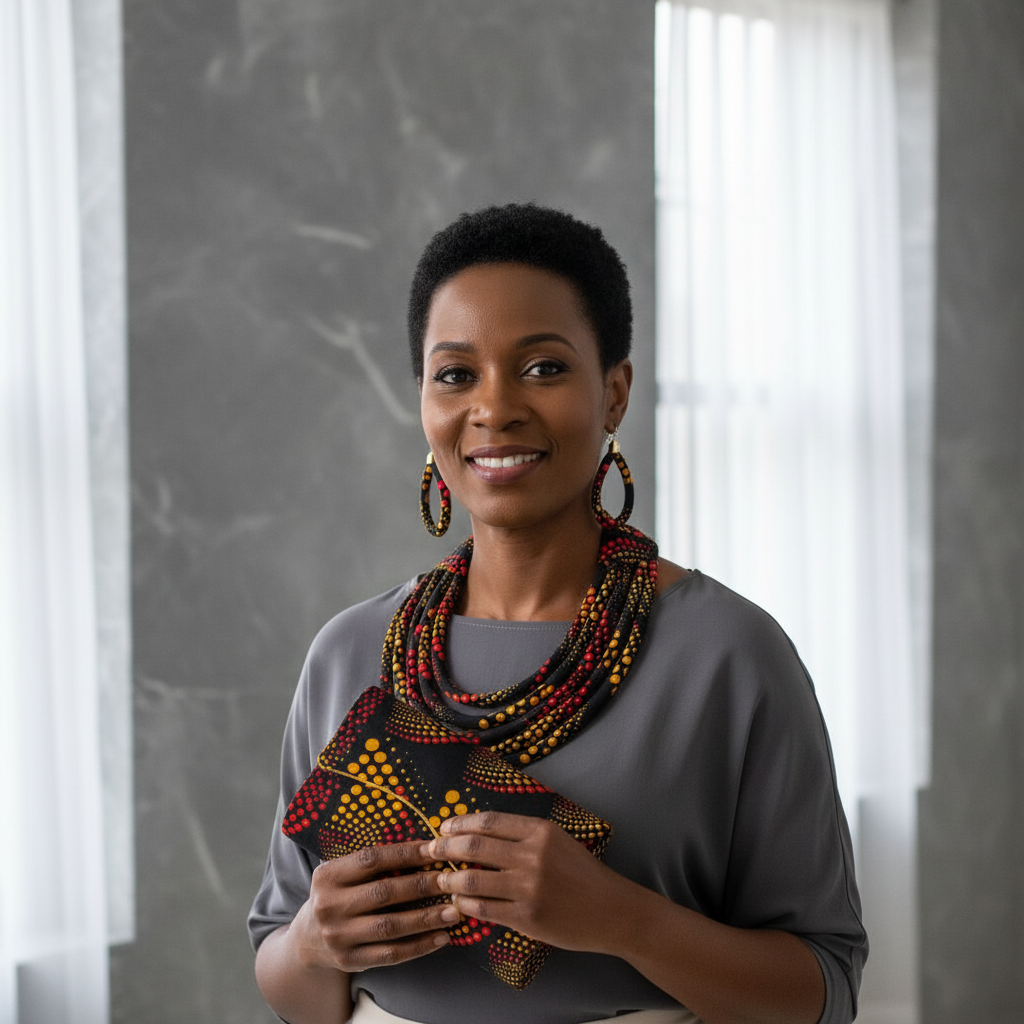 African Print Convertible Clutch Purse w/Matching Necklace & Earrings