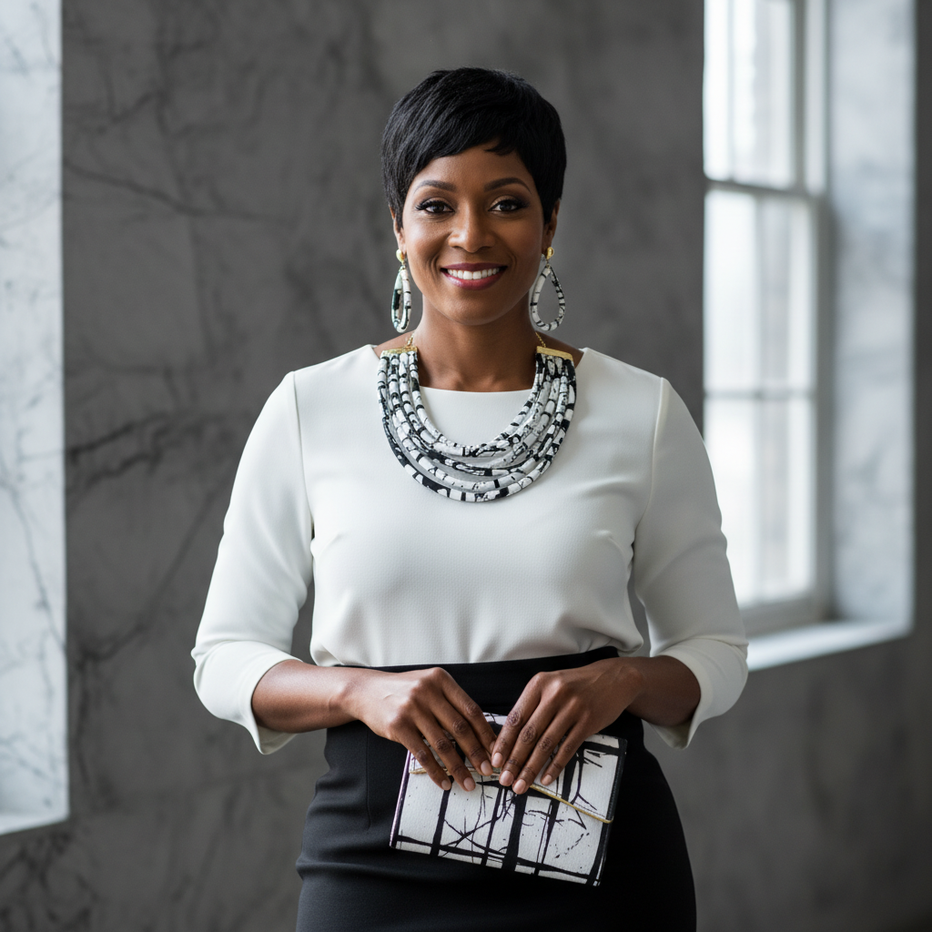 African Print Convertible Clutch Purse w/Matching Necklace & Earrings