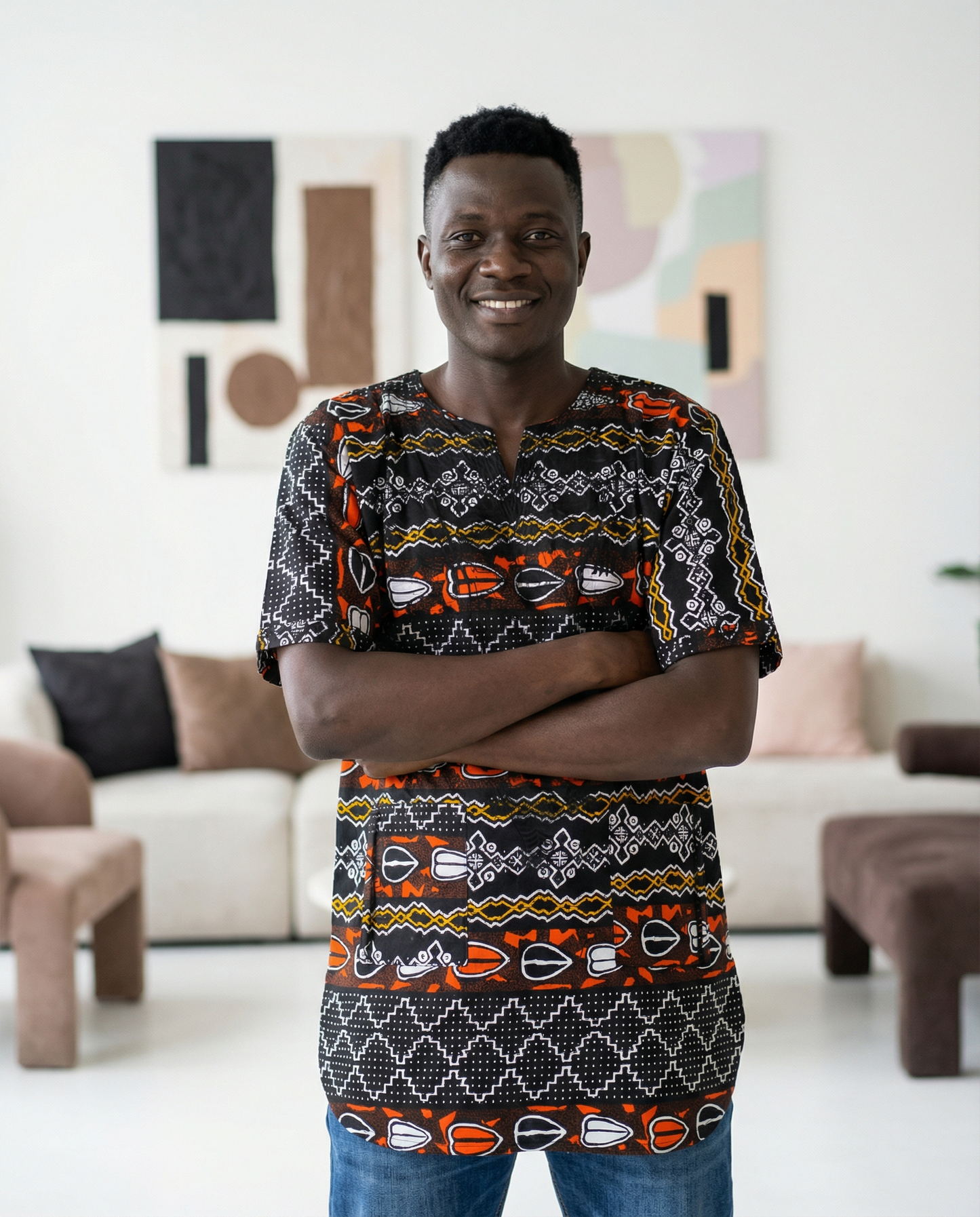 Urban Tribal Print Men’s Dashiki Shirt