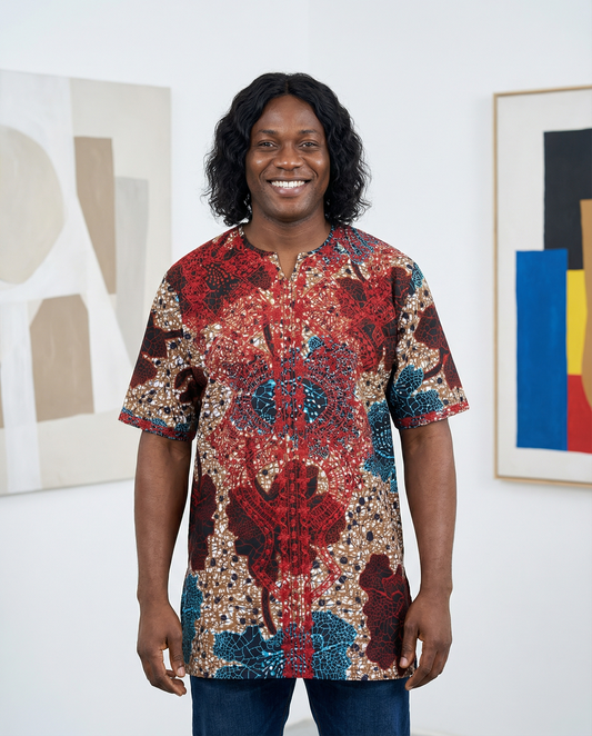 Royal Fusion Print Men’s Dashiki Shirt