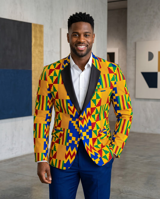 Men’s Kente Print Blazer