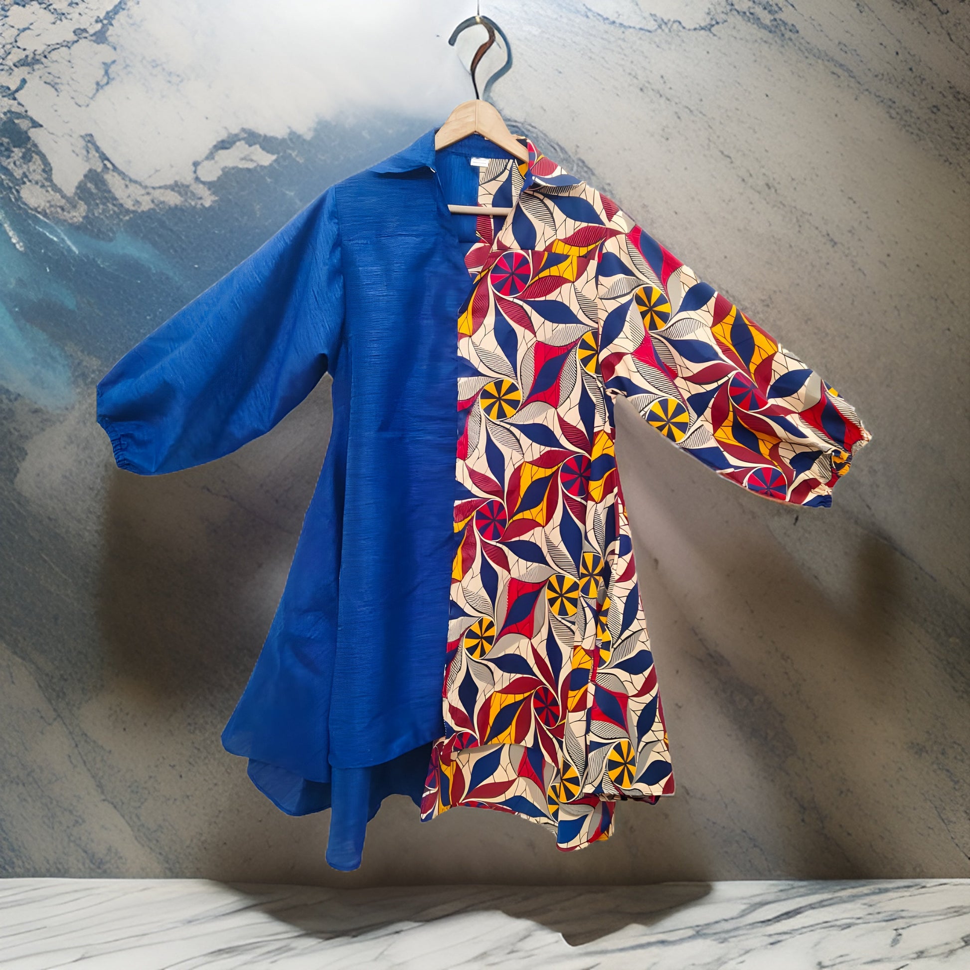 Women's Two Pattern Print Panel Dress - Premium African Apparel from MAGOS - Just $49! Shop this and more African Apparel now 