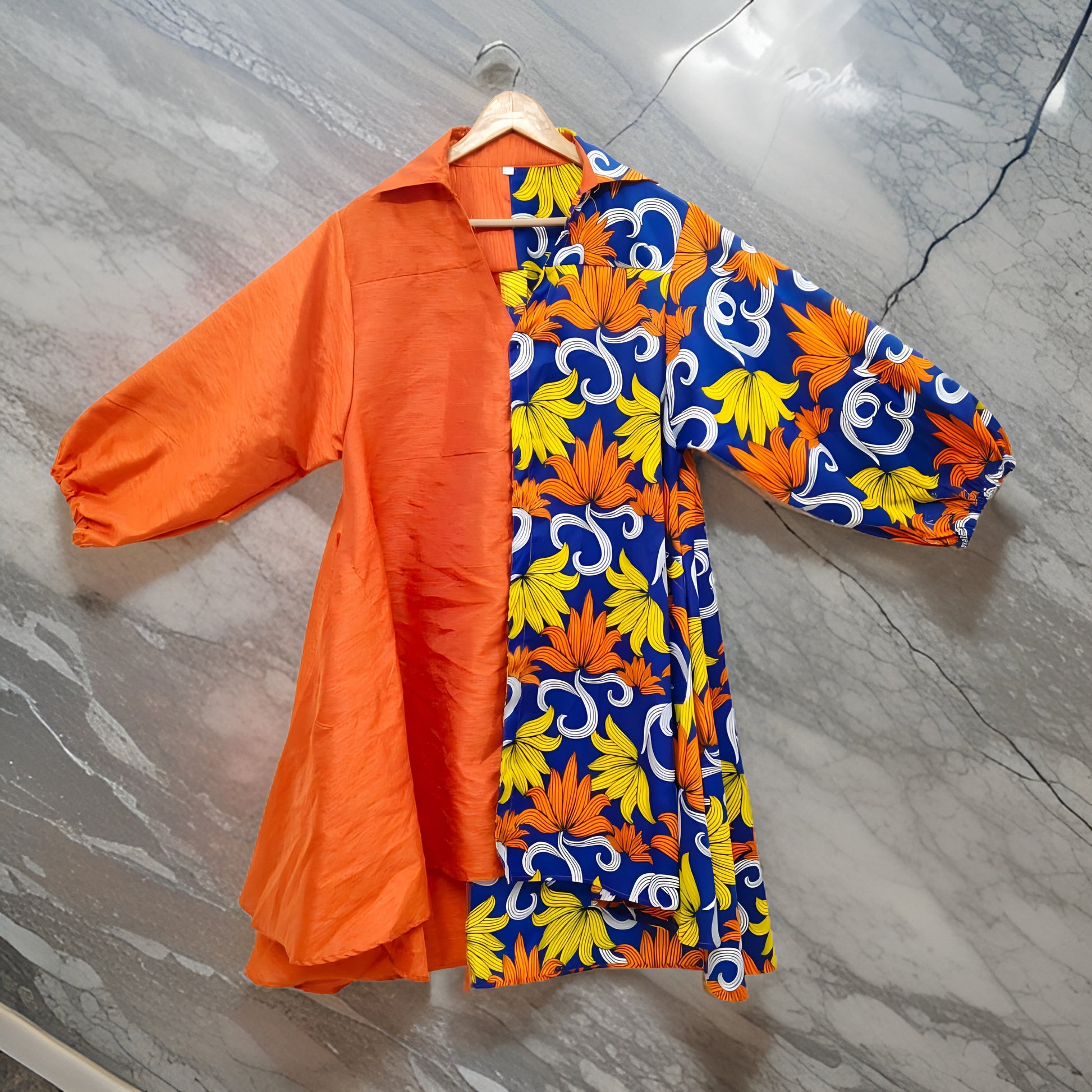 Women's Two Pattern Print Panel Dress - Premium African Apparel from MAGOS - Just $49! Shop this and more African Apparel now 