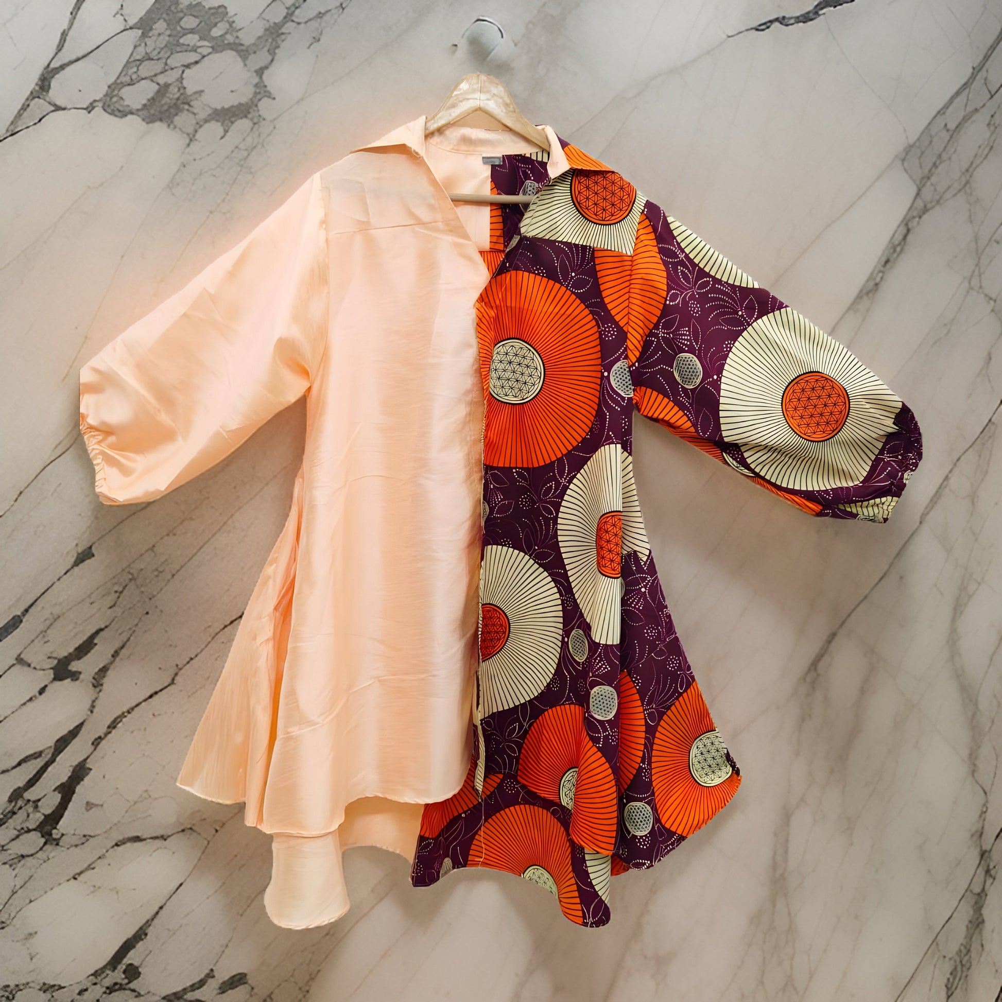 Women's Two Pattern Print Panel Dress - Premium African Apparel from MAGOS - Just $49! Shop this and more African Apparel now 
