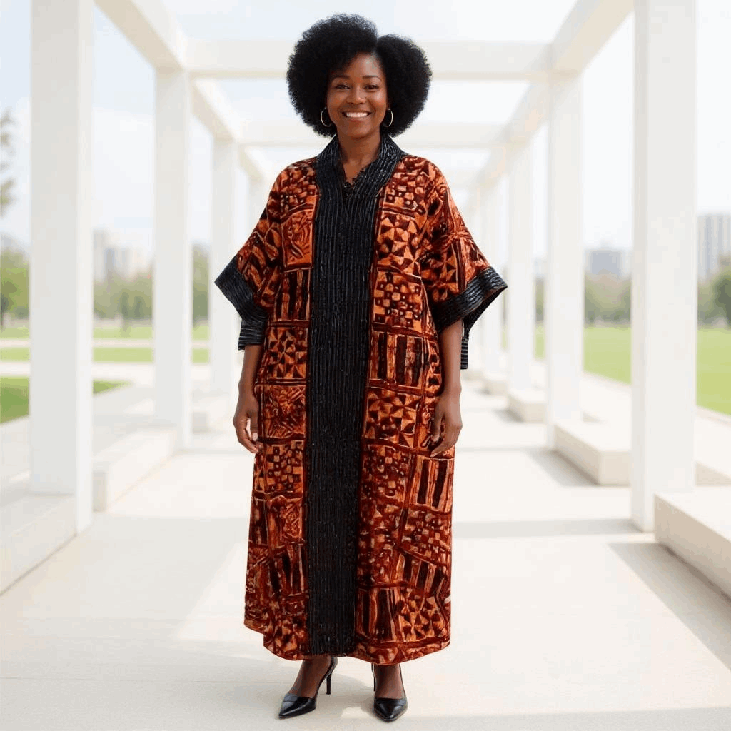 Women's African Print Abayas Caftan Dress