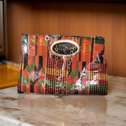 Women's African Print Maxi Skirt and Matching Bag - MAGOS