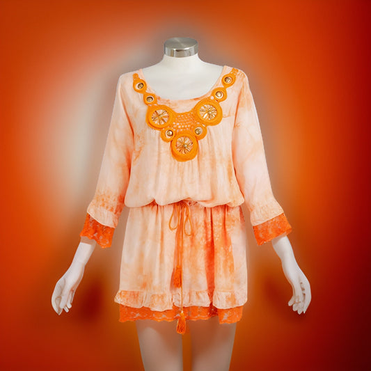 Women's Blouson Tie Dye 3/4 Sleeve Top - Premium Other Fashions from MAGOS - Just $10! Shop this and more Other Fashions now 