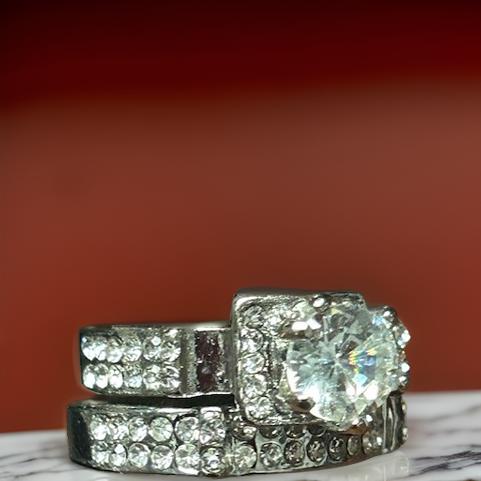 Women's Bridal Marriage Engagement Ring Set - MAGOS