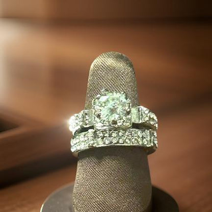Women's Bridal Marriage Engagement Ring Set - MAGOS