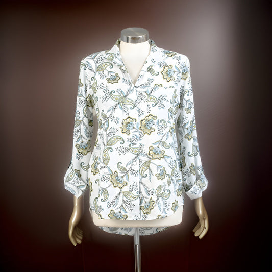 Women's Roll Sleeve Button-front Top/Size XL - Premium Other Fashions from MAGOS - Just $10! Shop this and more Other Fashions now 