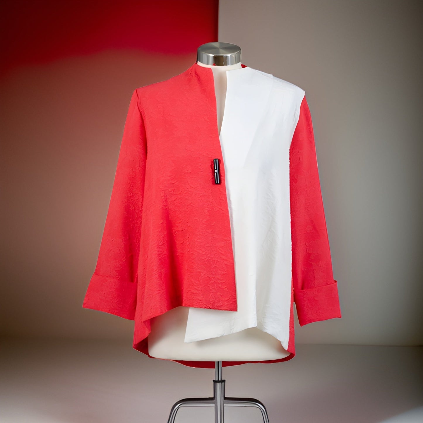 Women's Toggle Button Cuffed Color Block Jacket - Premium Other Fashions from MAGOS - Just $10! Shop this and more Other Fashions now 
