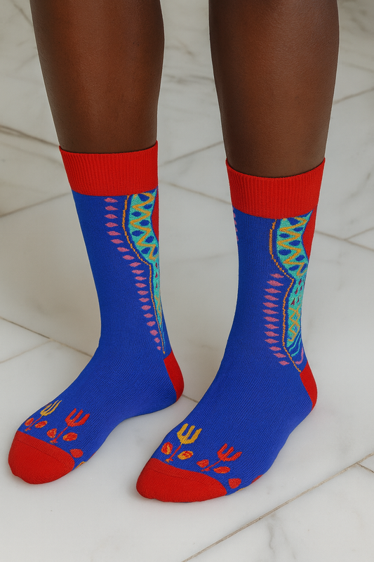 Men's Geometric African Print Socks