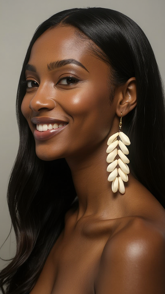 Cowrie Shell Drop Earrings