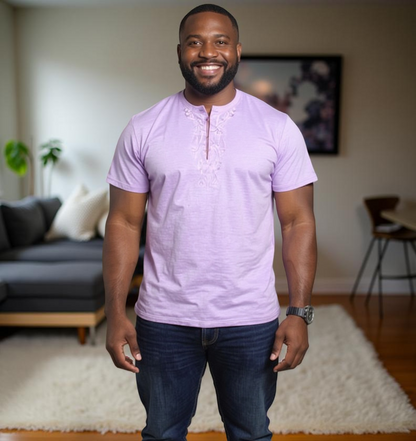 Men's Linen Embroidered Dashiki Shirt
