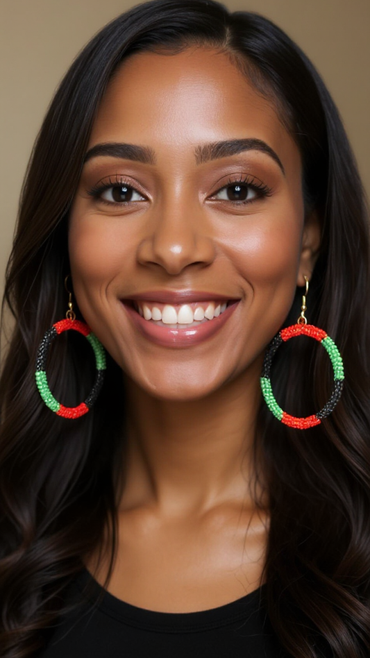 Maasai Style Beaded Hoop Earrings