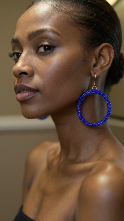 Maasai Style Beaded Hoop Earrings