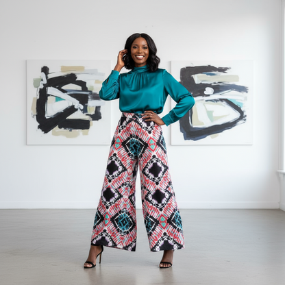 Women’s Multicolor African Print Palazzo Pants