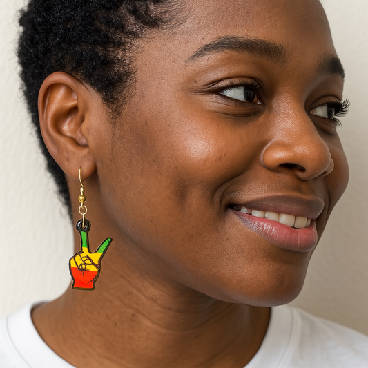 Small Rasta Reggae Dangling Earring