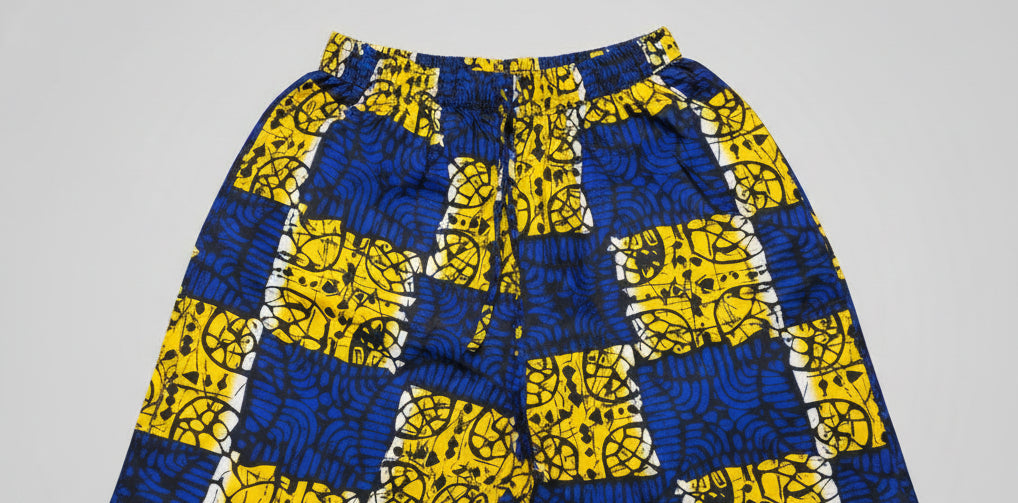Blue African Print 3-Piece Dashiki Set with Matching Kufi Hat