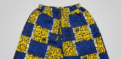 Blue African Print 3-Piece Dashiki Set with Matching Kufi Hat