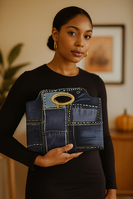Denim Patchwork Tote Bag