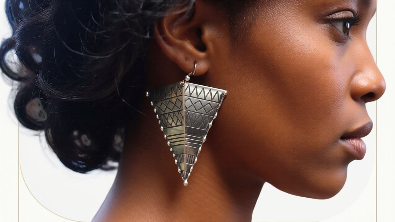 Women’s Tribal Triangle Metal Drop Earrings