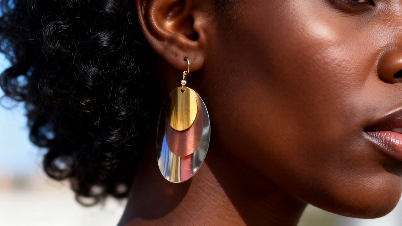 Women’s Layered Metal Drop Earrings