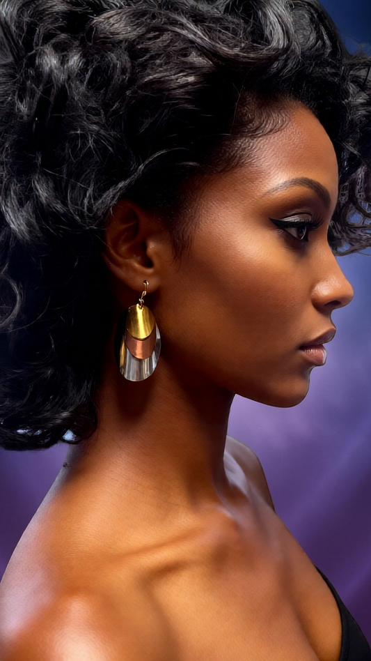 Women’s Layered Metal Drop Earrings