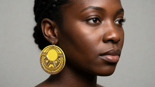 African Trible Gold Statement hoop Earrings