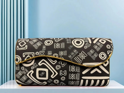 Black & White African Print Cargo Pants with Matching Headwrap