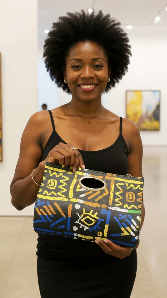 Mud Cloth Design African Print Clutch Tote Bag