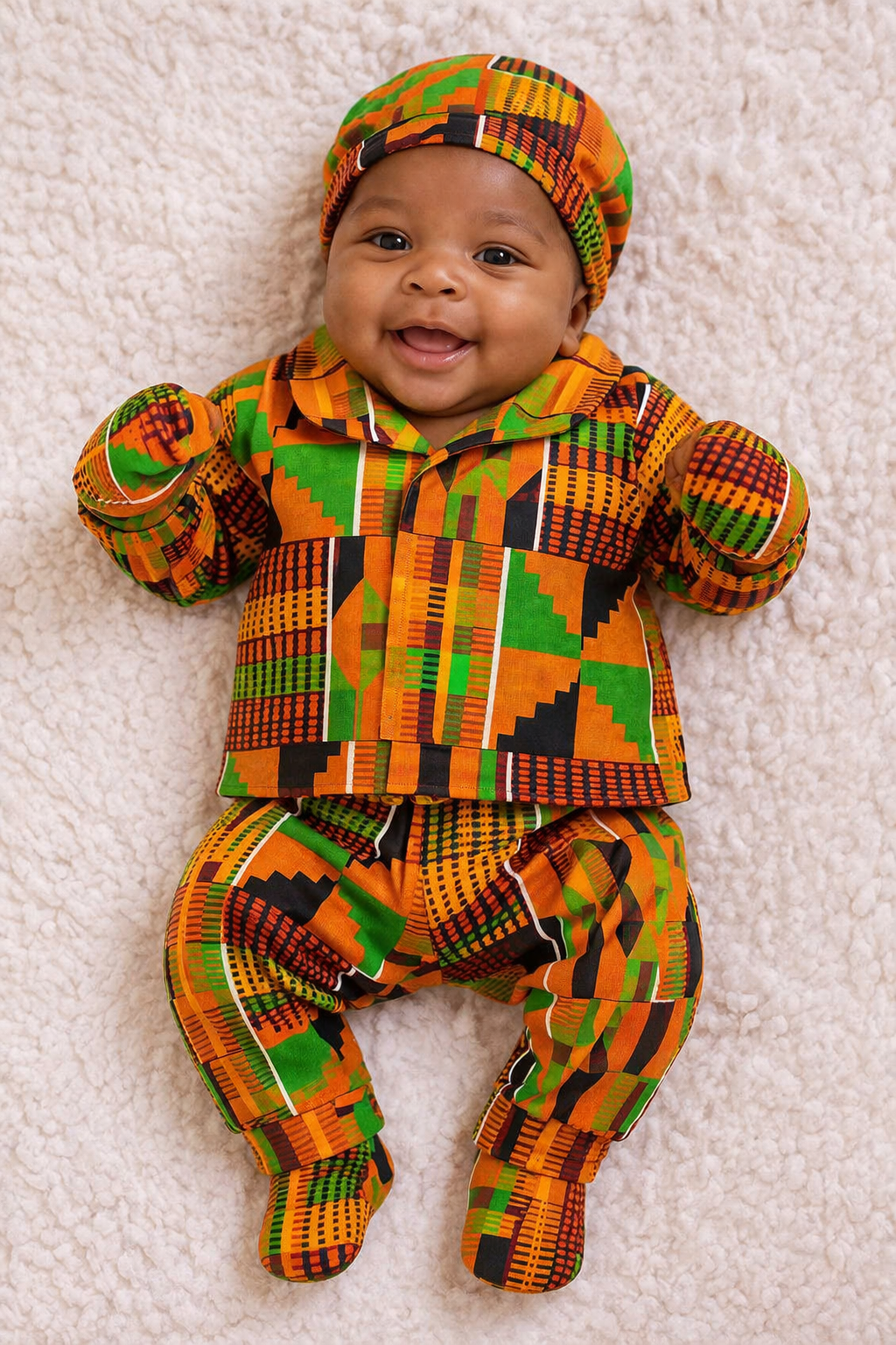 African Kente Print Baby 2-Piece Outfit