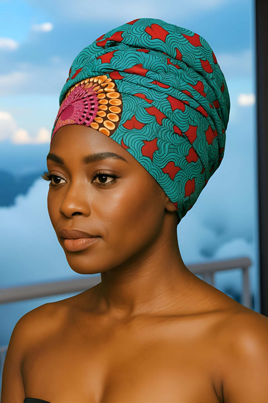 African Artistic Color Print Headwrap