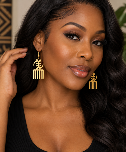Adinkra Symbol Dangle Earrings