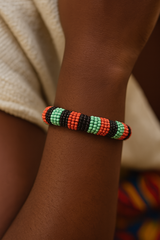 African Color Beaded Unisex Bracelet