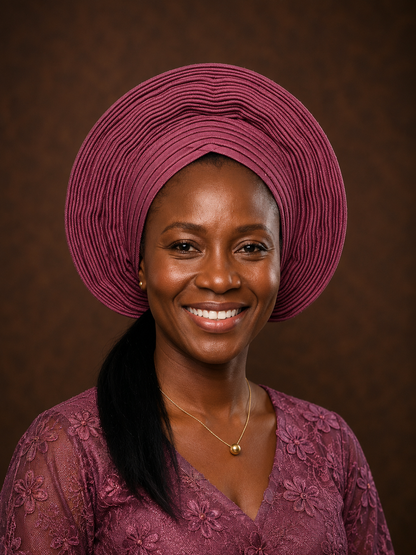 Plum Purple Aso Oke Gele