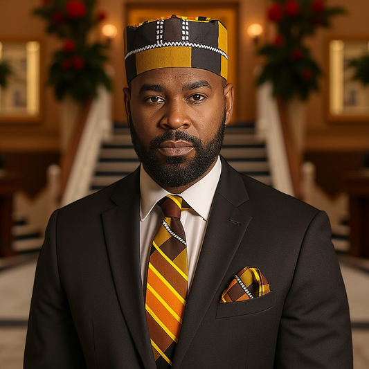 African Kente Print Style #3 - 3pc Necktie Set