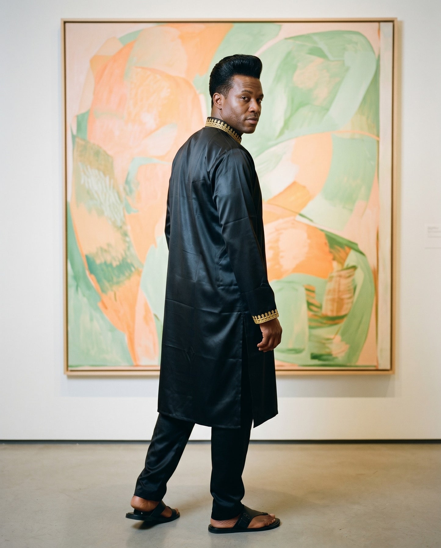 Men’s 3pc Black Embroidered Agbada Set