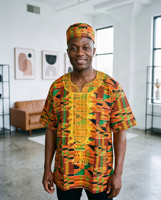 Men’s African Print Dashiki Shirt