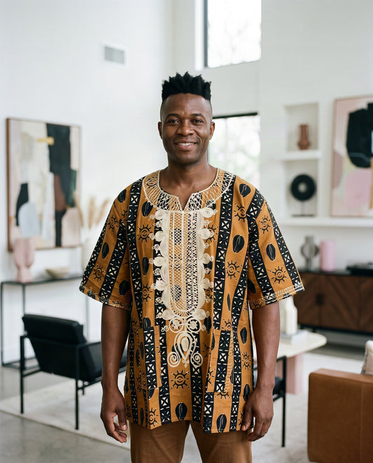Men’s African Print Embroidered Dashiki