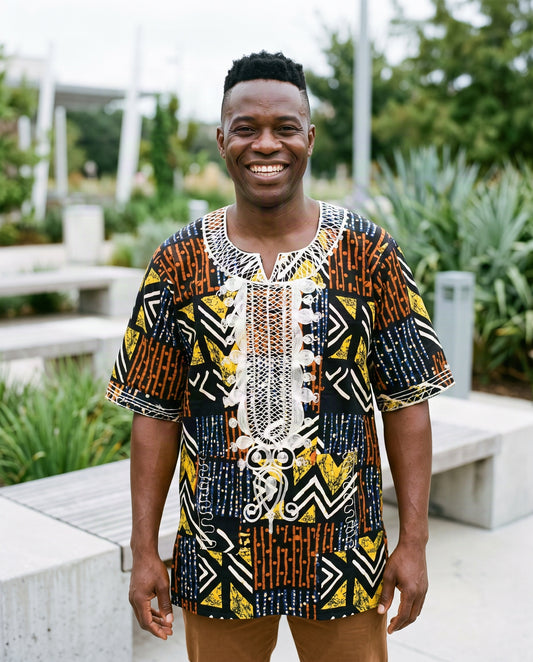 Men’s Multicolor African Print Dashiki Shirt