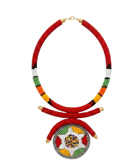 Made in Kenya Handcrafted Beaded Pendant Necklace