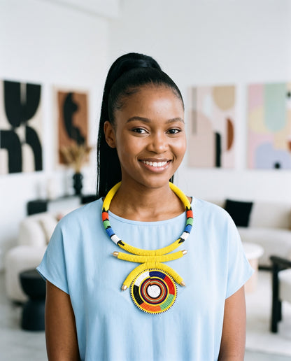 Made in Kenya Handcrafted Beaded Pendant Necklace