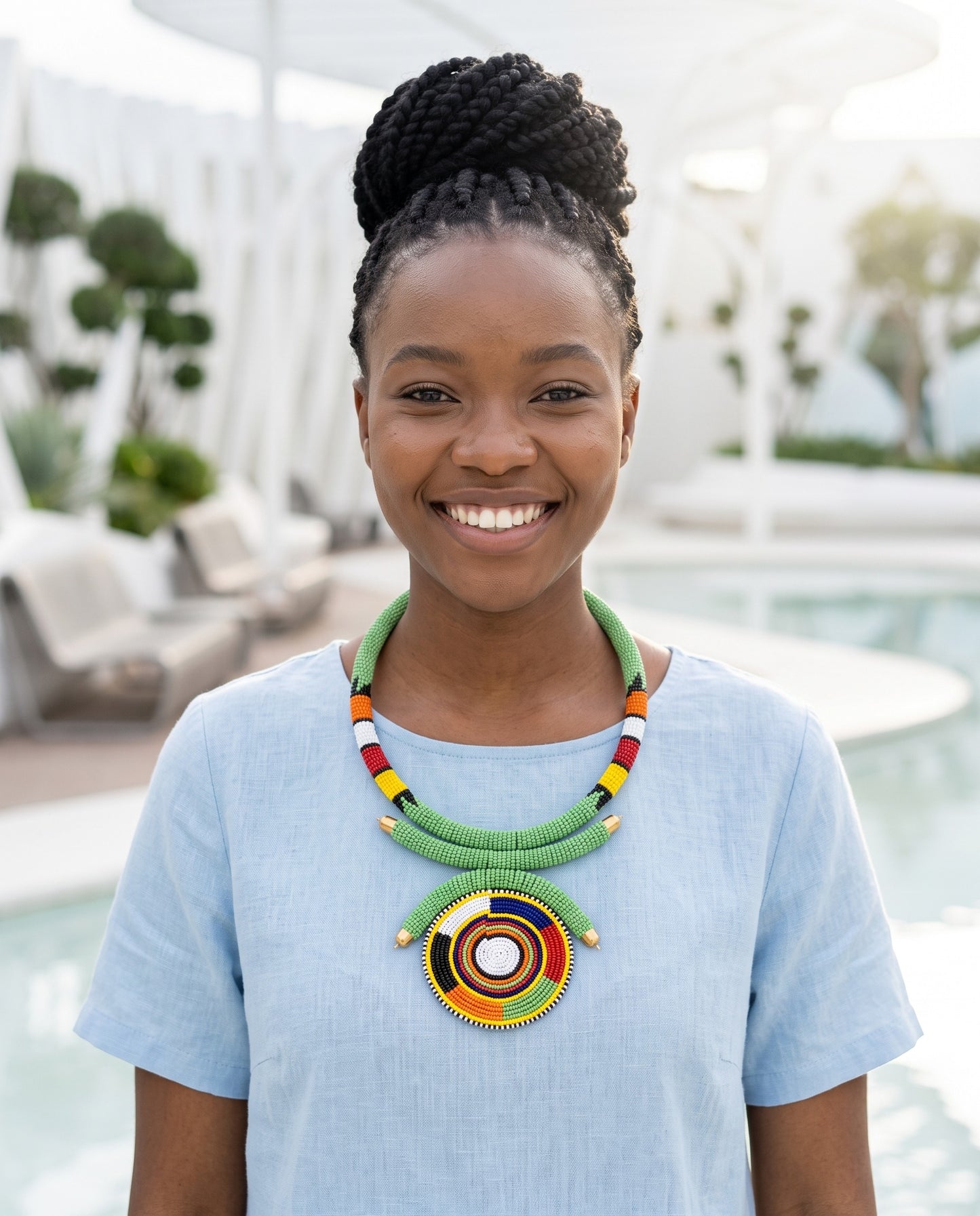 Made in Kenya Handcrafted Beaded Pendant Necklace