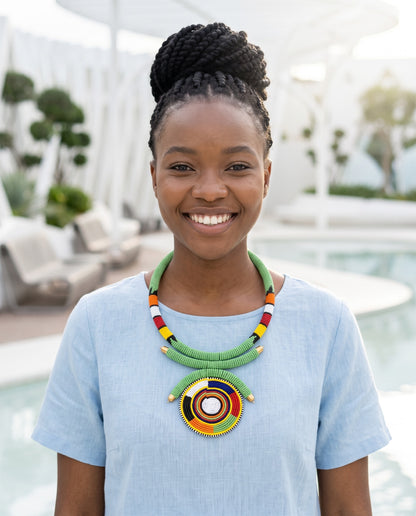 Made in Kenya Handcrafted Beaded Pendant Necklace
