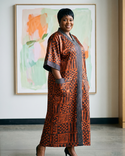 Women's African Print Abayas Caftan Dress